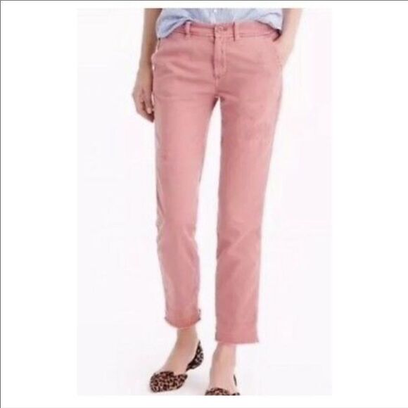 J crew distressed chino boyfriend pant rosewood - Picture 3 of 13